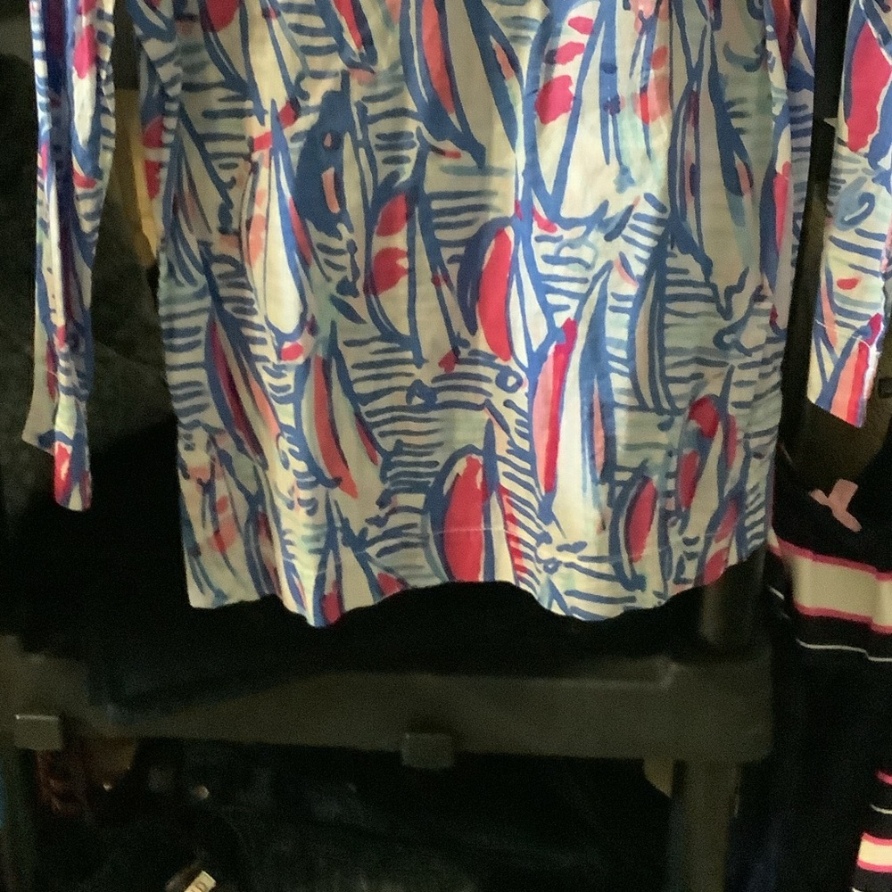 Lilly Pulitzer Multicolor Wave Pattern Blouse - image 7